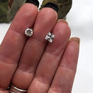 "5/$25" Mismatched Sterling Silver CZ Stud Earrings